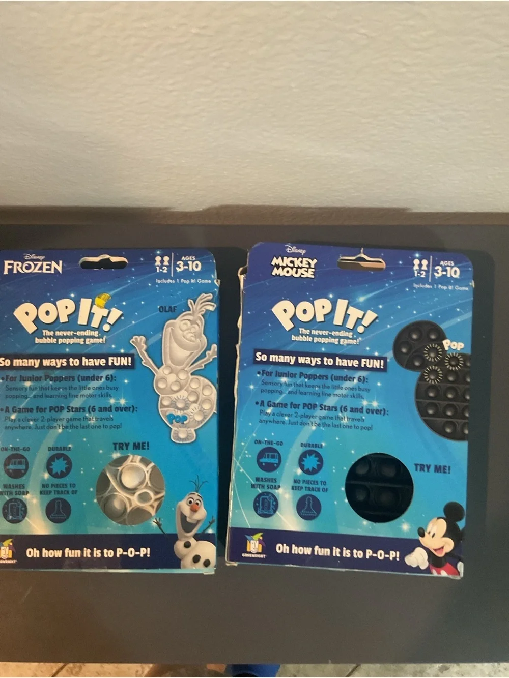 Disney Pop It! Bubble Fidget Toys - Blue and Black